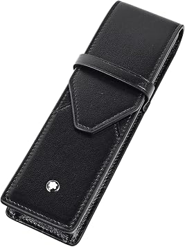 Montblanc 198354 Meisterstuck Pen Case, 2 Pen Pouch, Black, Leather, Luxury Writing Instruments, Premium