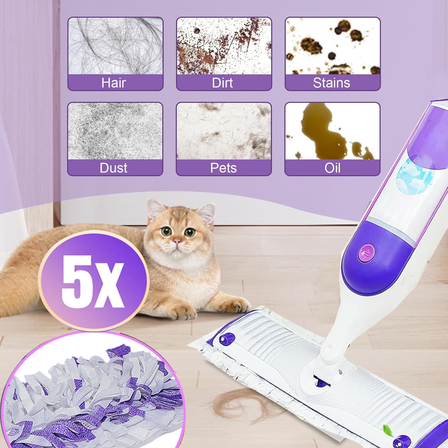 Recambios de almohadillas desechables para fregona PowerMop multisuperficie para limpieza de suelos, 20 unidades
