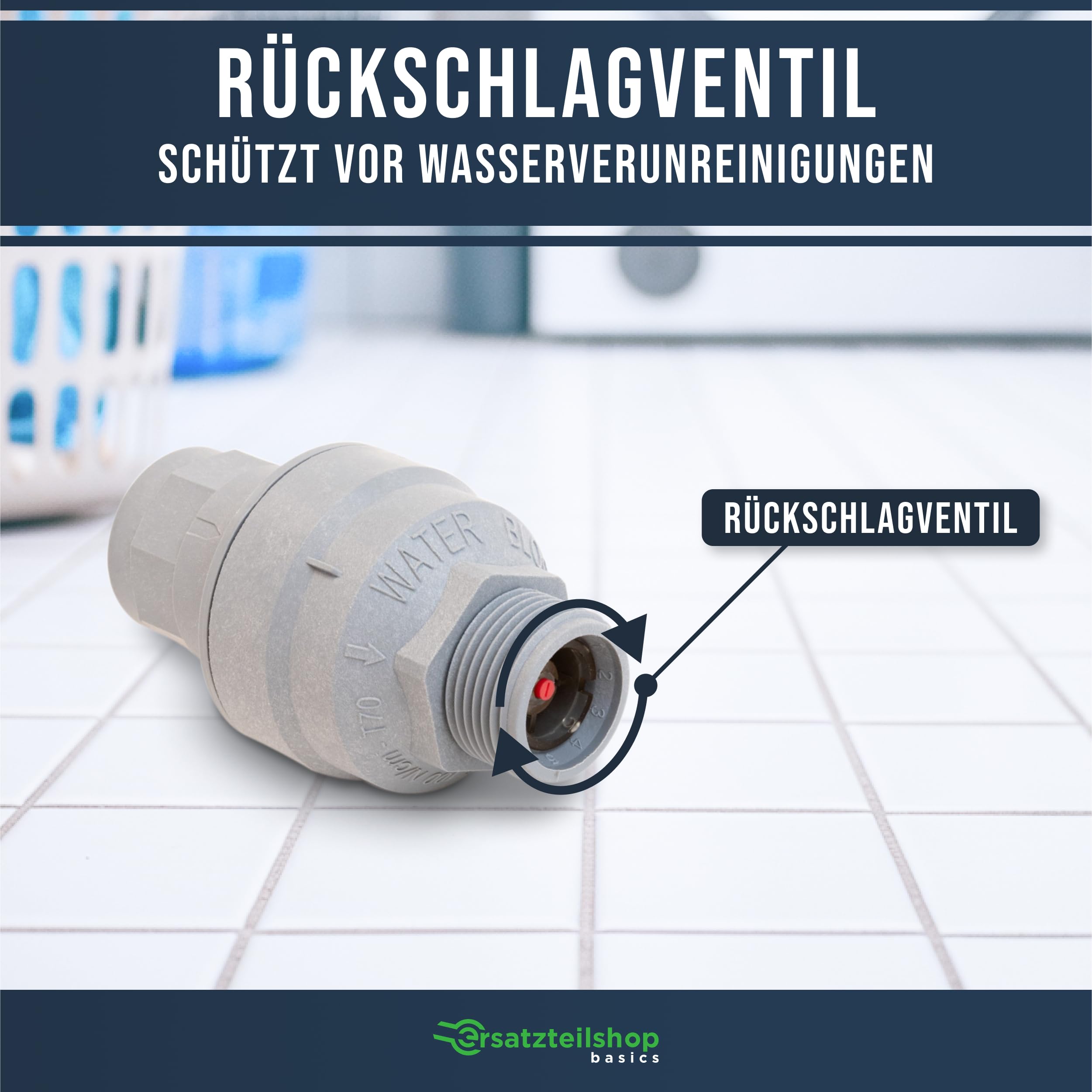 Wasserstop Waschmaschine Aquastop Ventil für Schlauch 3/4 Zoll Sicherheitsventil Rückschlagventil Waschmaschine Spülmaschine