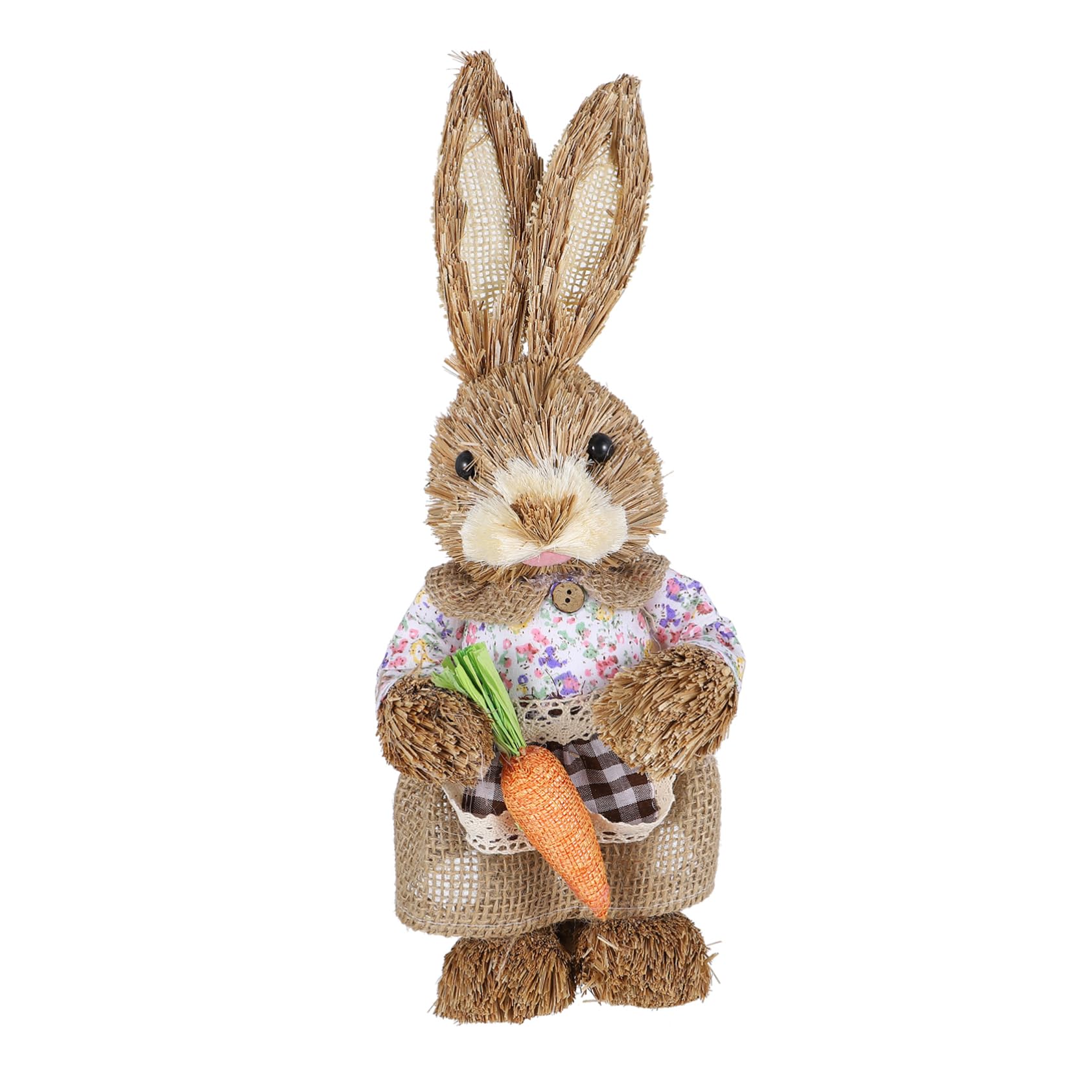 Amosfun 2 Pz Coniglio di simulazione di Pasqua bomboniere natalizie strenna natalizia pentola giocattoli rosa decorazioni per la casa per pasqua statuine di coniglietti di paglia cannuccia