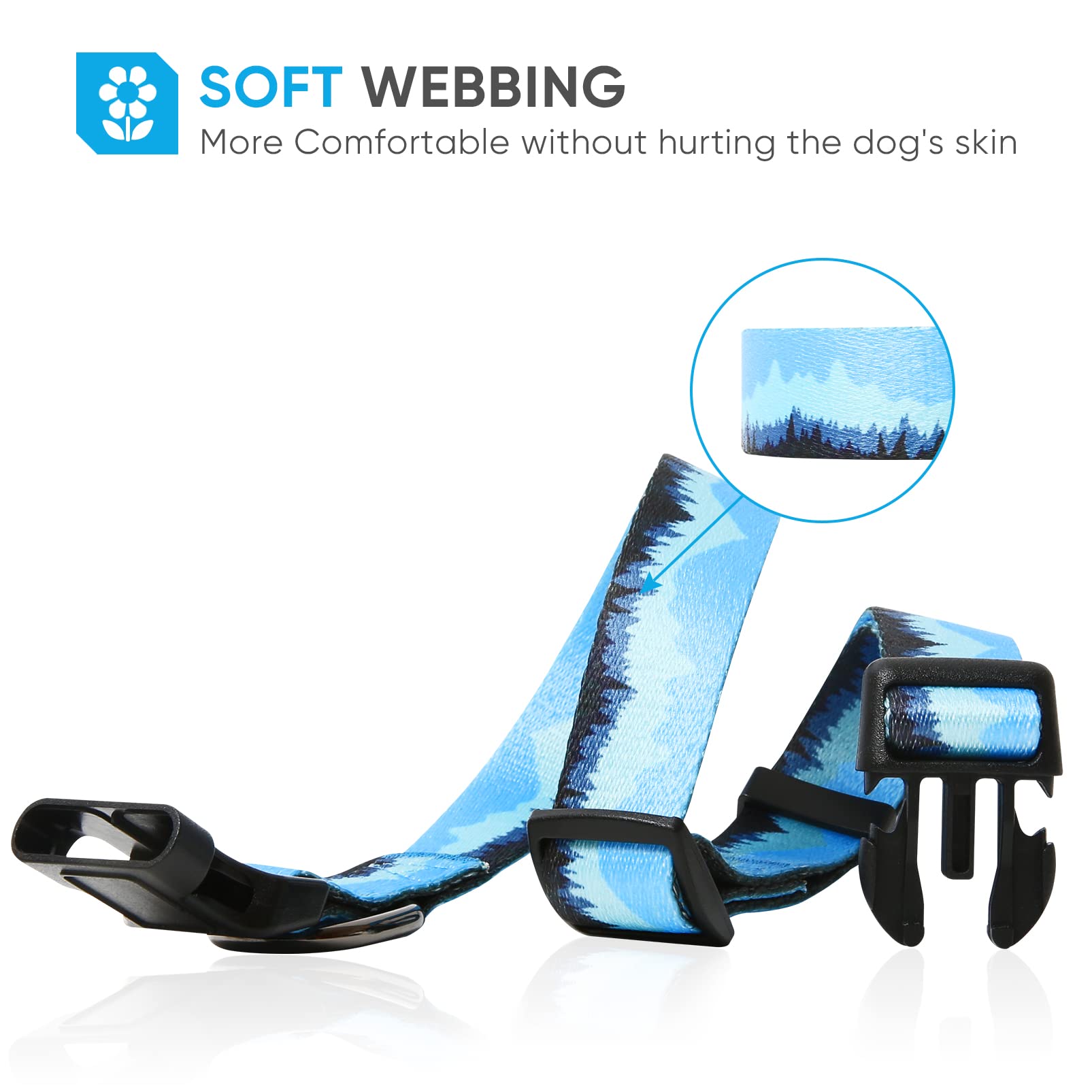 HEELE Dog Collar Large Multi-Colour Patterned Soft Comfy Dog Pet Collars Easy Adjustable Collar for Medium Large Dogs Indoor Outdoor Activities - Image 3