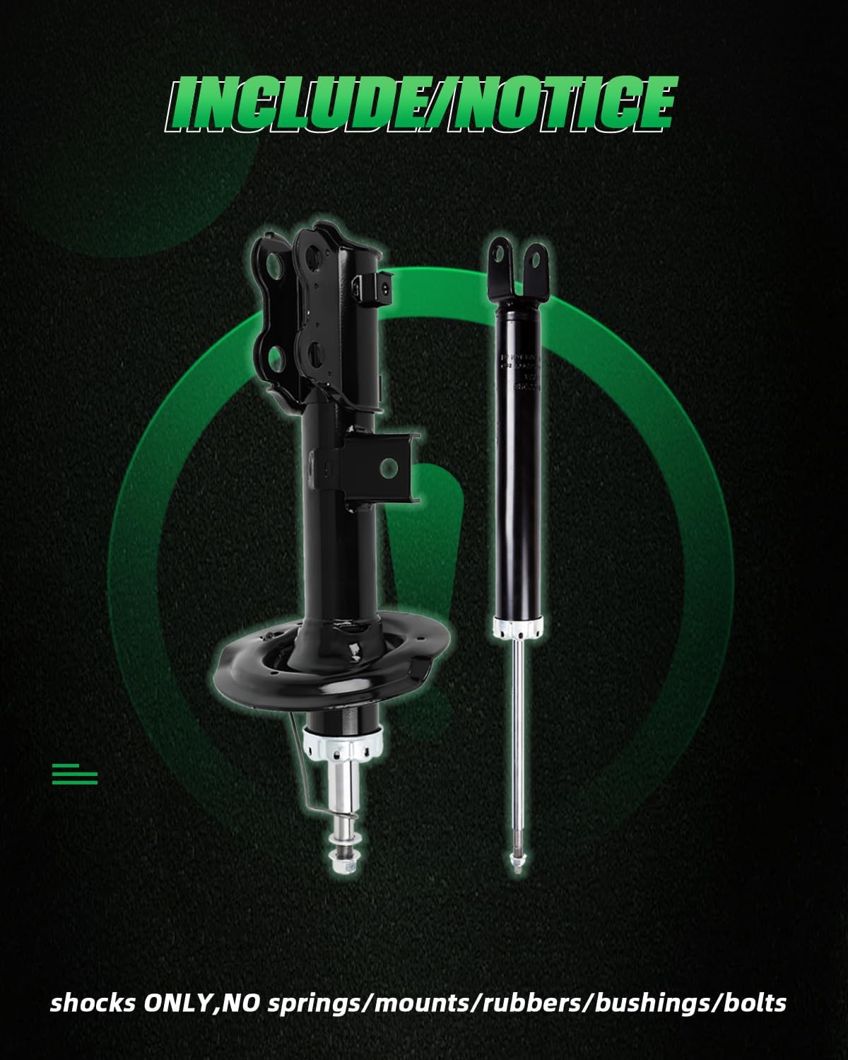 SCITOO - Front Rear Shock Absorbers for Kia Fits 2012 for Hyundai Sonata,2012-2015 for Kia Optima Shocks 5646 5646 3340081 72587 3340082 72588 Shocks Struts - 4Pc Set