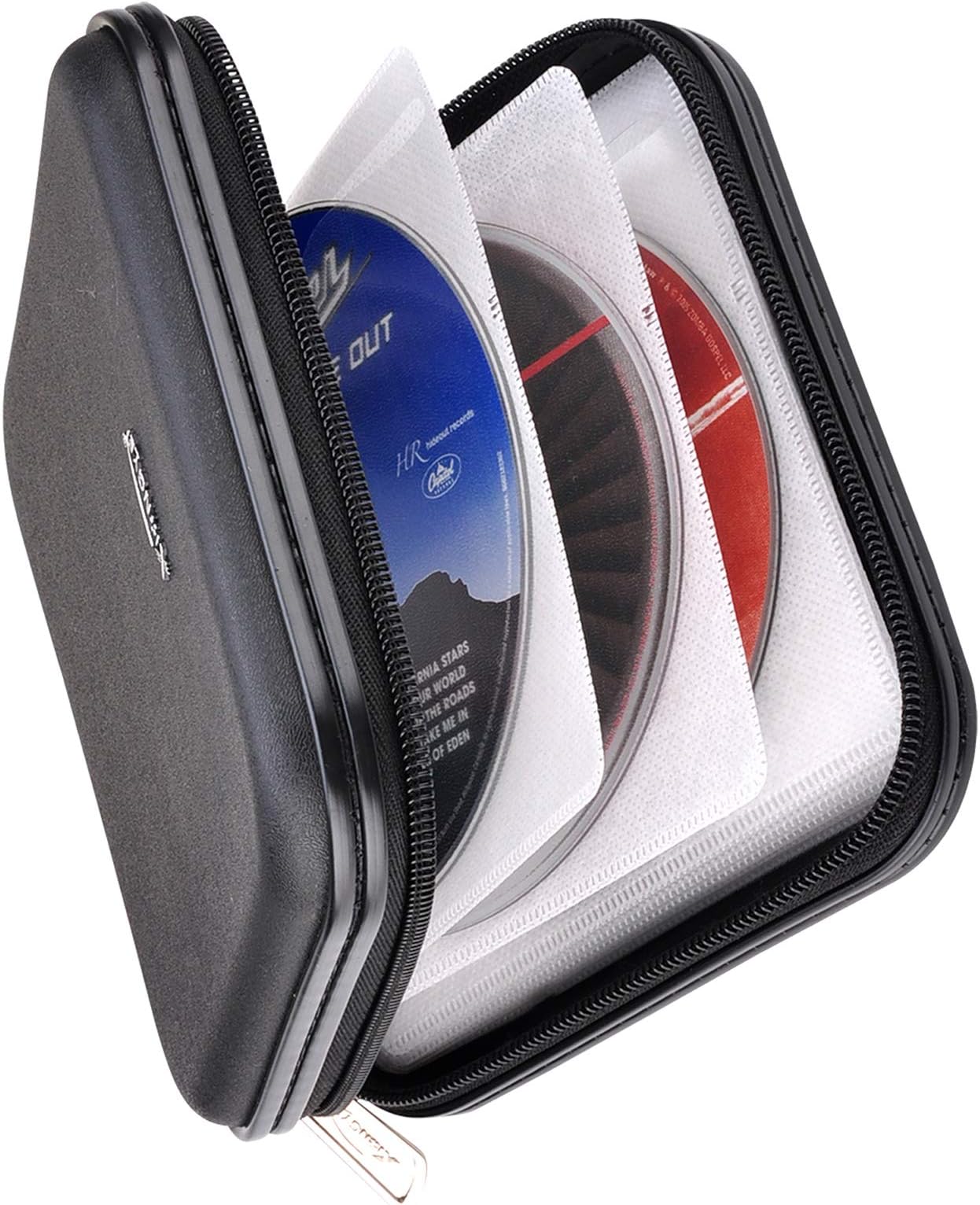 CD DVD Wallet, 32 Capacity Heavy Duty, DVD CD Case Holder for Car, Portable DVD/VCD Storage Disk, Hard Shell Sturdy case , Car CD Disk Holder, Booklet, Blu-ray Wallet (32 Capacity,Black)