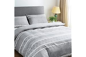 Lekesky Grey Queen Comforter Cover with Zipper