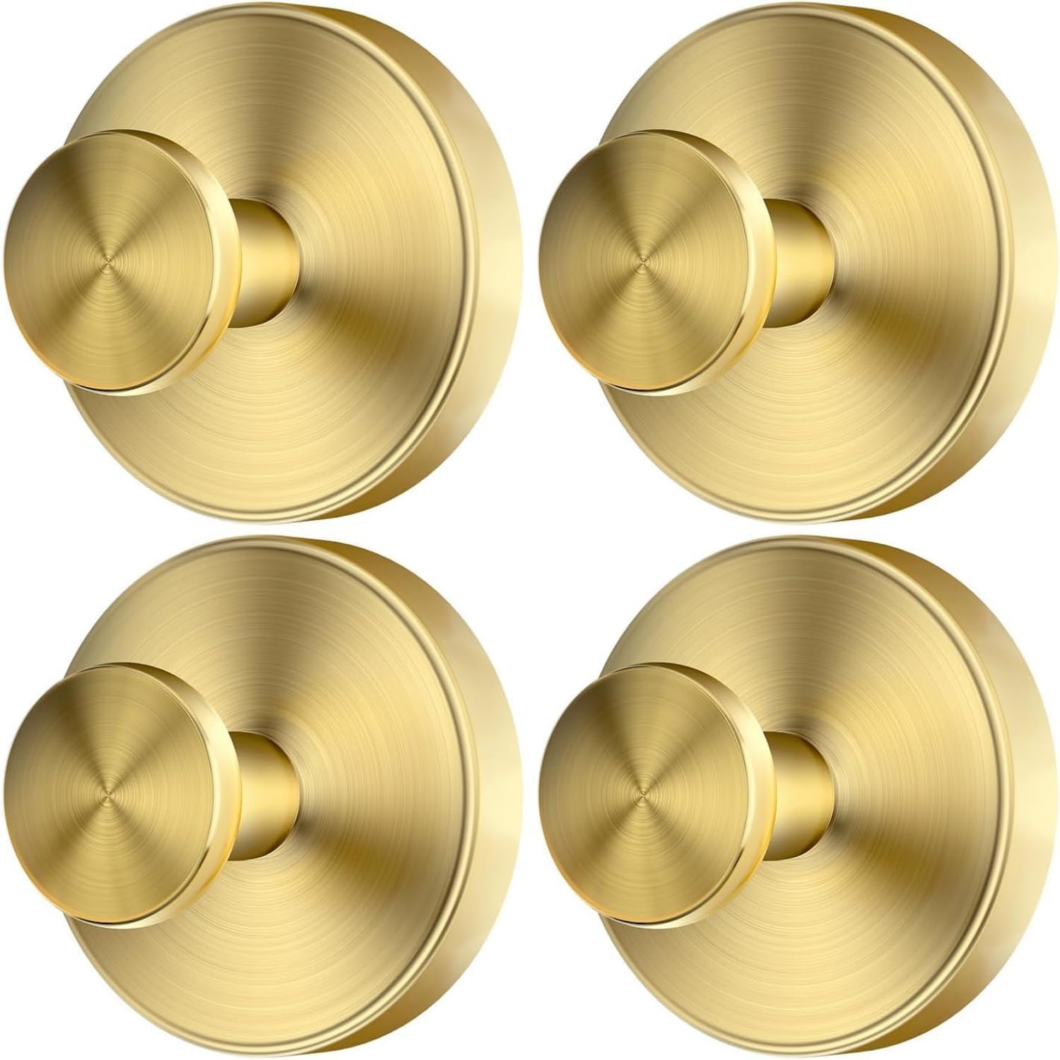 Suction Cup Hooks,for Bathroom, Shower, Kitchen, Glass, and Tile – Heavy Duty Wall Hooks Hold up to 15 lbs, Ideal for Towels, Robes, and Loofahs – Waterproof Matte Brushed Gold Finish (Golden, 4 PCS)