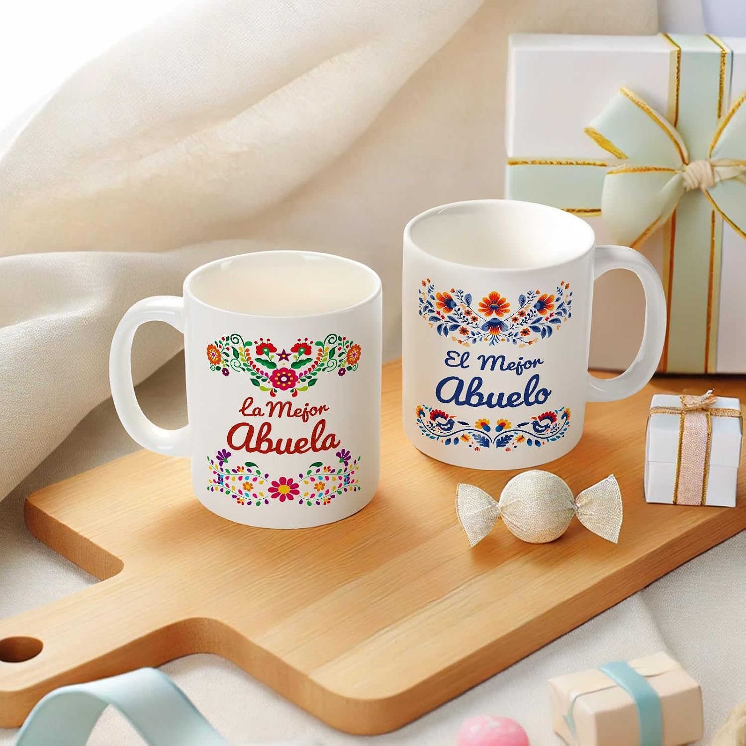 Breezy Valley Grandparents Gifts for Grandma Grandpa from Grandkids - Gifts for Grandparents Abuela Abuelo Birthday, Regalos Para Abuela Abuelo Gift In Spanish, Grandma Grandpa Coffee Mugs