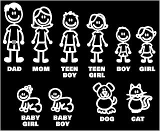 Family Car Stickers White
