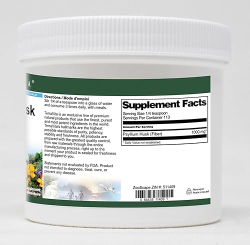 Miniatura 2 de Terravita Polvo de cáscara de psyllium (fibra) (4 oz, ZIN 511409) - Paquete de 2