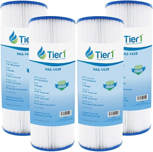 Tier1 Cartucho de filtro para piscina y spa, paquete de 4  Reemplazo para Dynamic 17-2327, Pleatco PRB25-IN, 817-2500, R173429, Unicel C-4326 y más