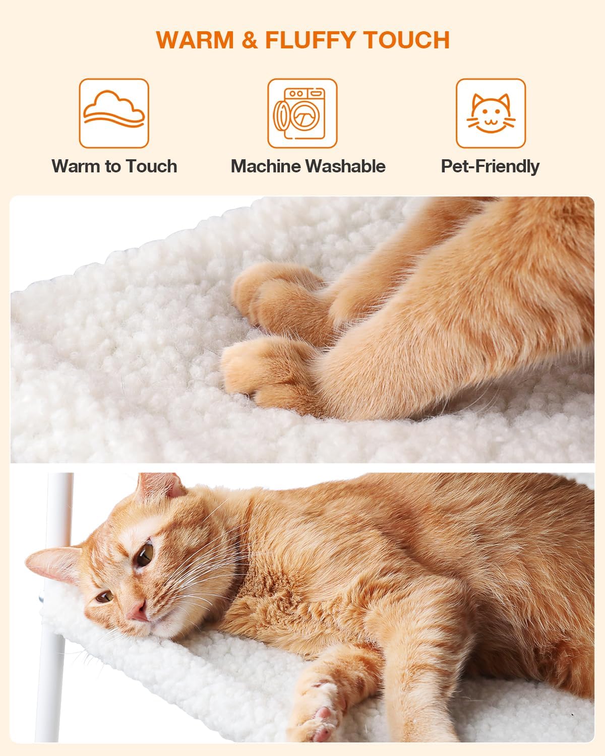 review 3-Story Heated Cat Bed for Indoor Cats, Sturdy & Fluffy Washable Pet Bed Pad with Waterproof Heating Electric Warming Pad Mat Blanket Heater for Kitten Senior Cat (17.5