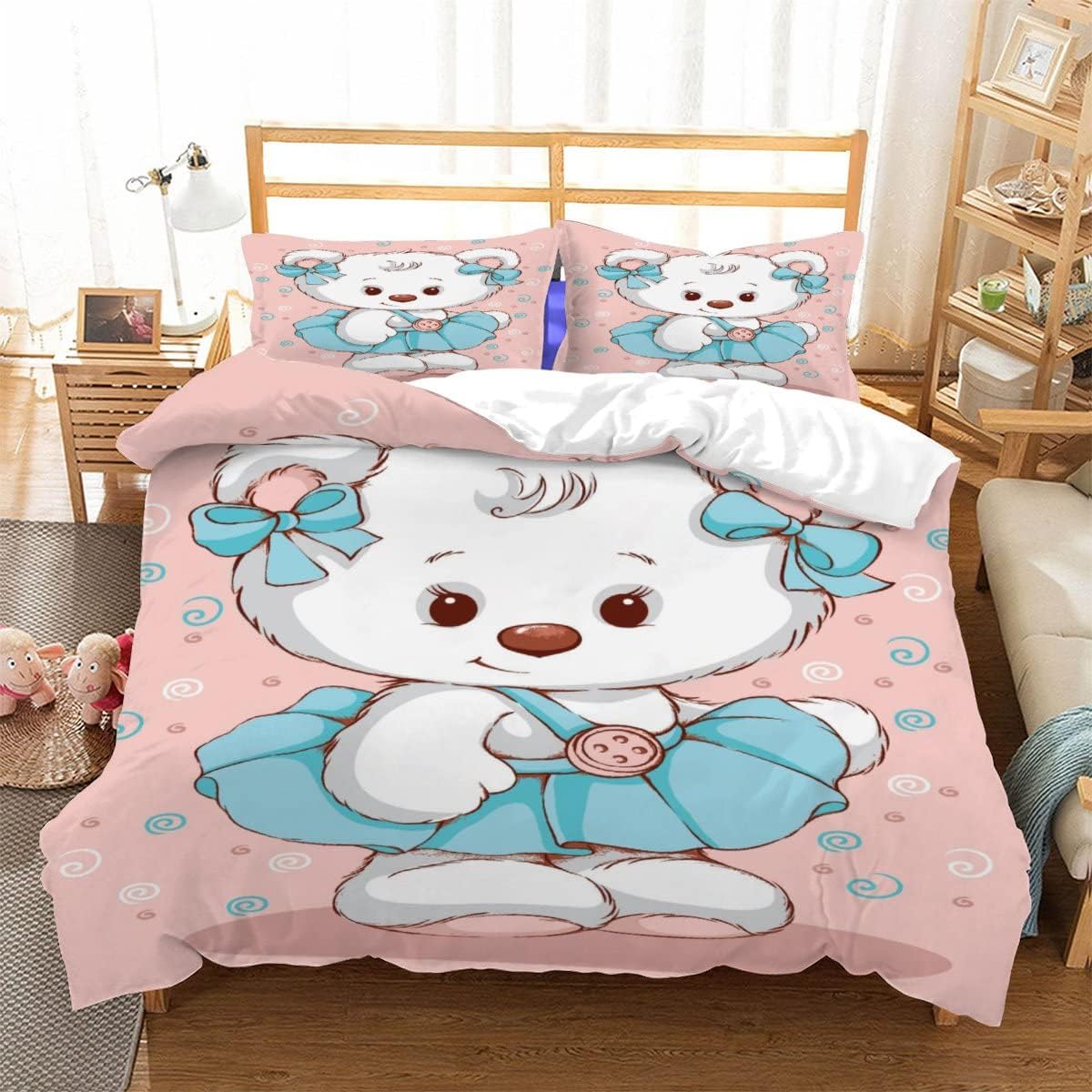 3D Printed Duvet Cover Colorful cat Pattern Printed Bedding Duvet Cover with Zipper Closure Soft Microfiber（240x220cm）