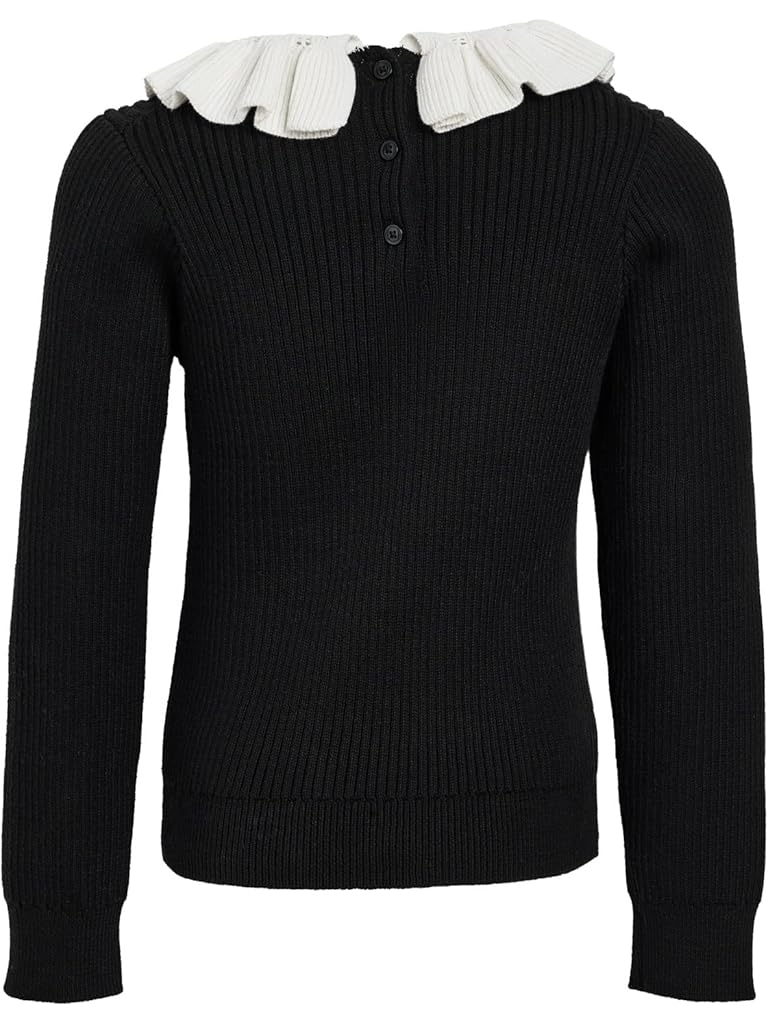 Black Janie and Jack Ruffle Collar Sweater (Toddler/Little Kid/Big Kid)