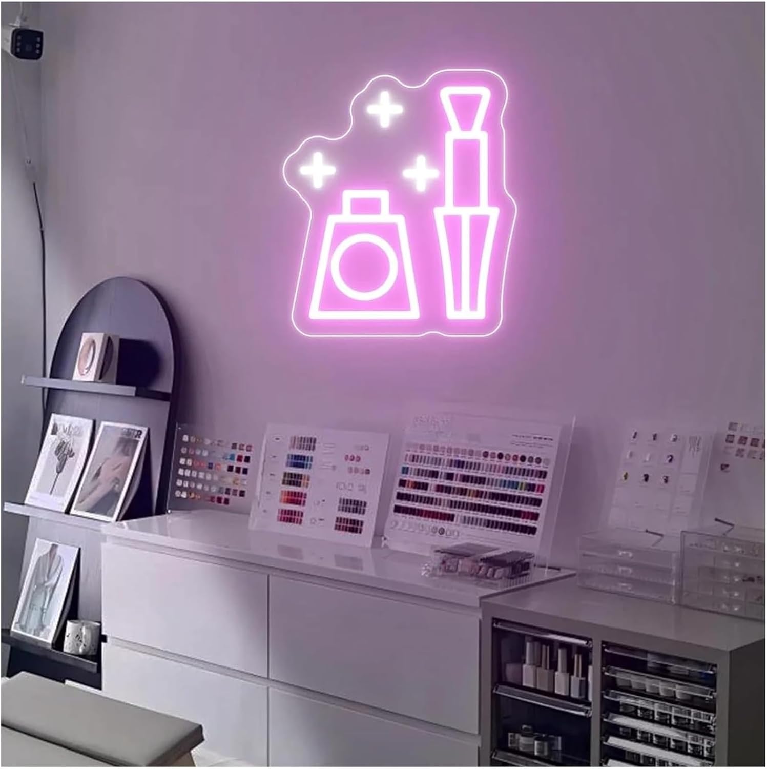 Soothing Atmosphere Nail Neon Sign with Lights, Beauty Salon Decoration image 2