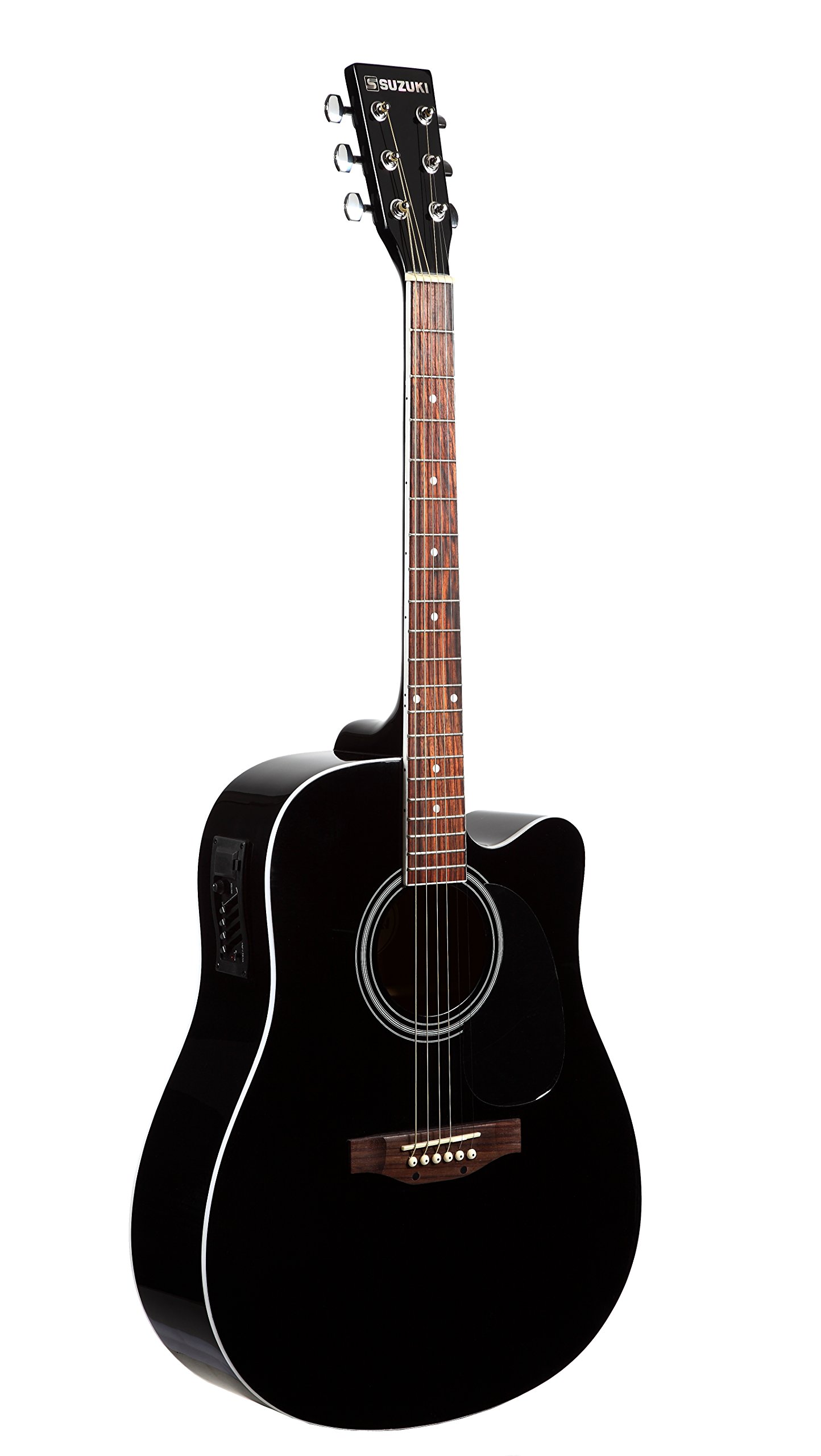 SUZUKI SDG2-CEBK Electro Acoustic Folk Guitar Black : Amazon.com