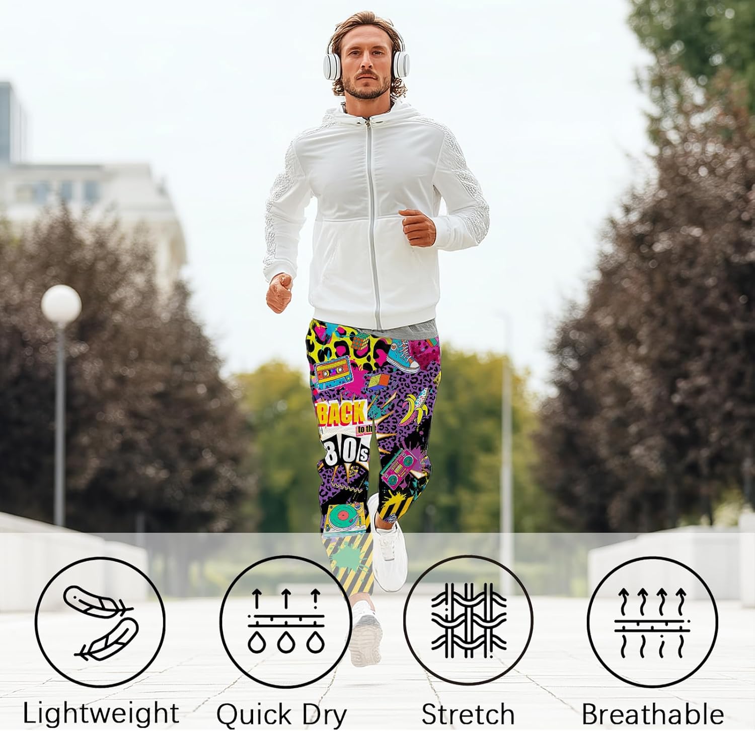 Men's Jogger Pants Funny Sweatpants Warm Cozy Workout Track Pants with Pockets Drawstring - Image 6