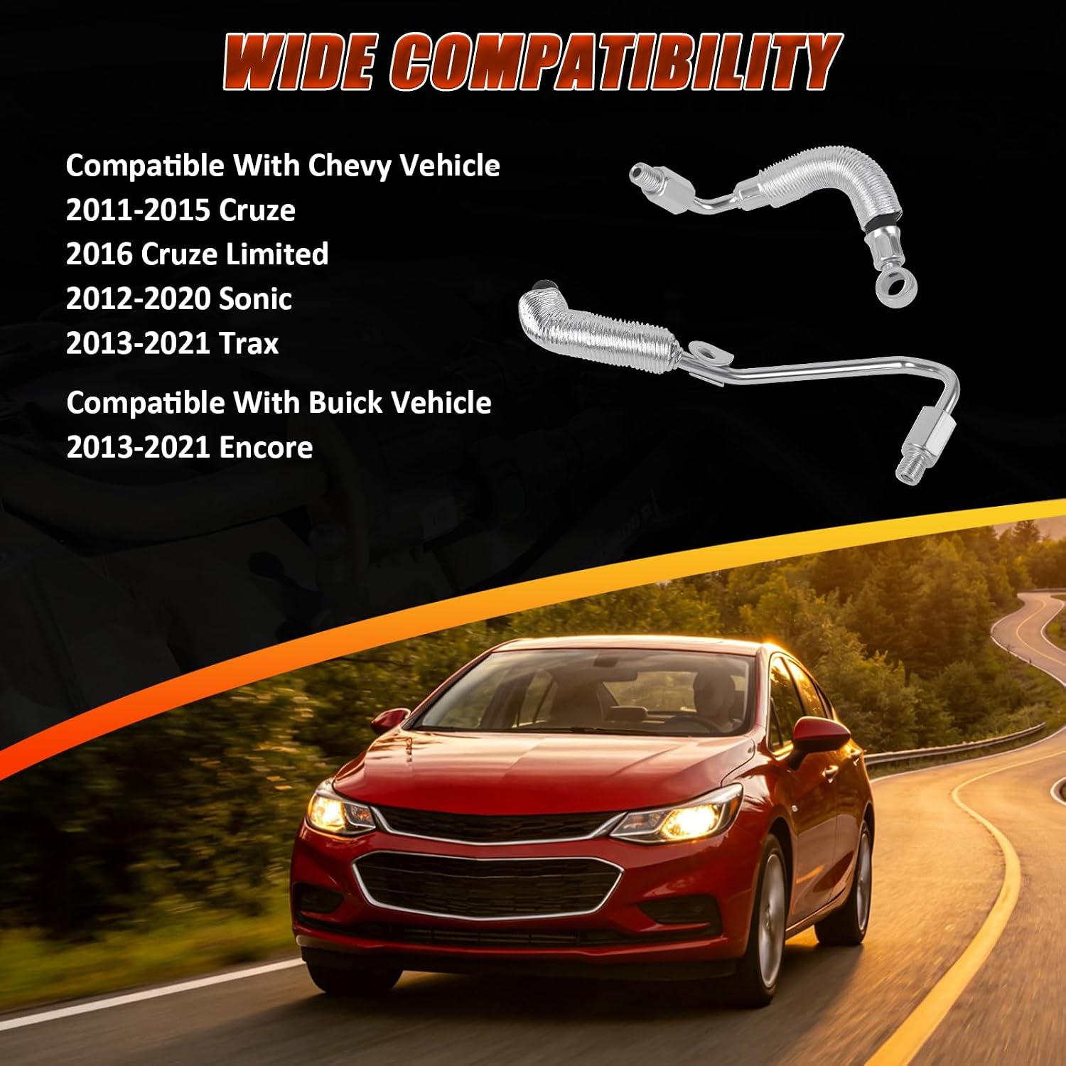 55567067 55568031 Turbocharger Cooling Feed Line Pipe & Coolant Return Hose Line Compatible With Chevy Buick Vehicle 2011-2021 Cruze Sonic Trax 2013-2021 Encore - Durable and Easy Install
