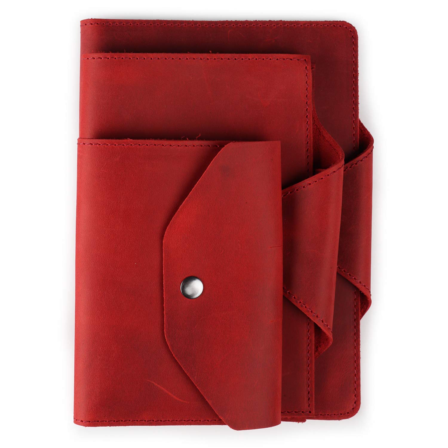 Londo Portfolio Vera Pelle Blocco Note Chiusura Scatto Cartella Elegante Funzionale