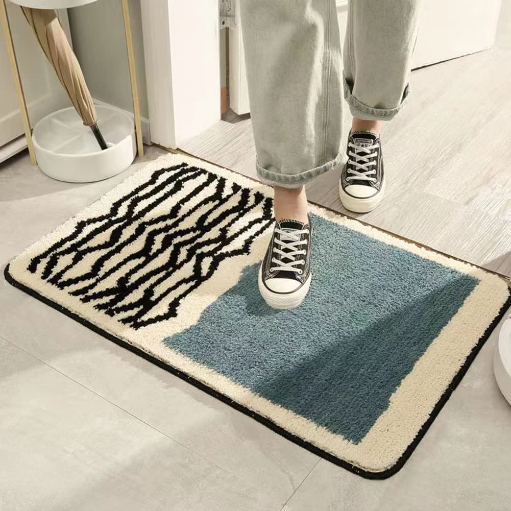 Alfombrilla de Ducha, Alfombra de baño Alfombras Suaves y peludas for Ducha(Blue,45 * 70cm)