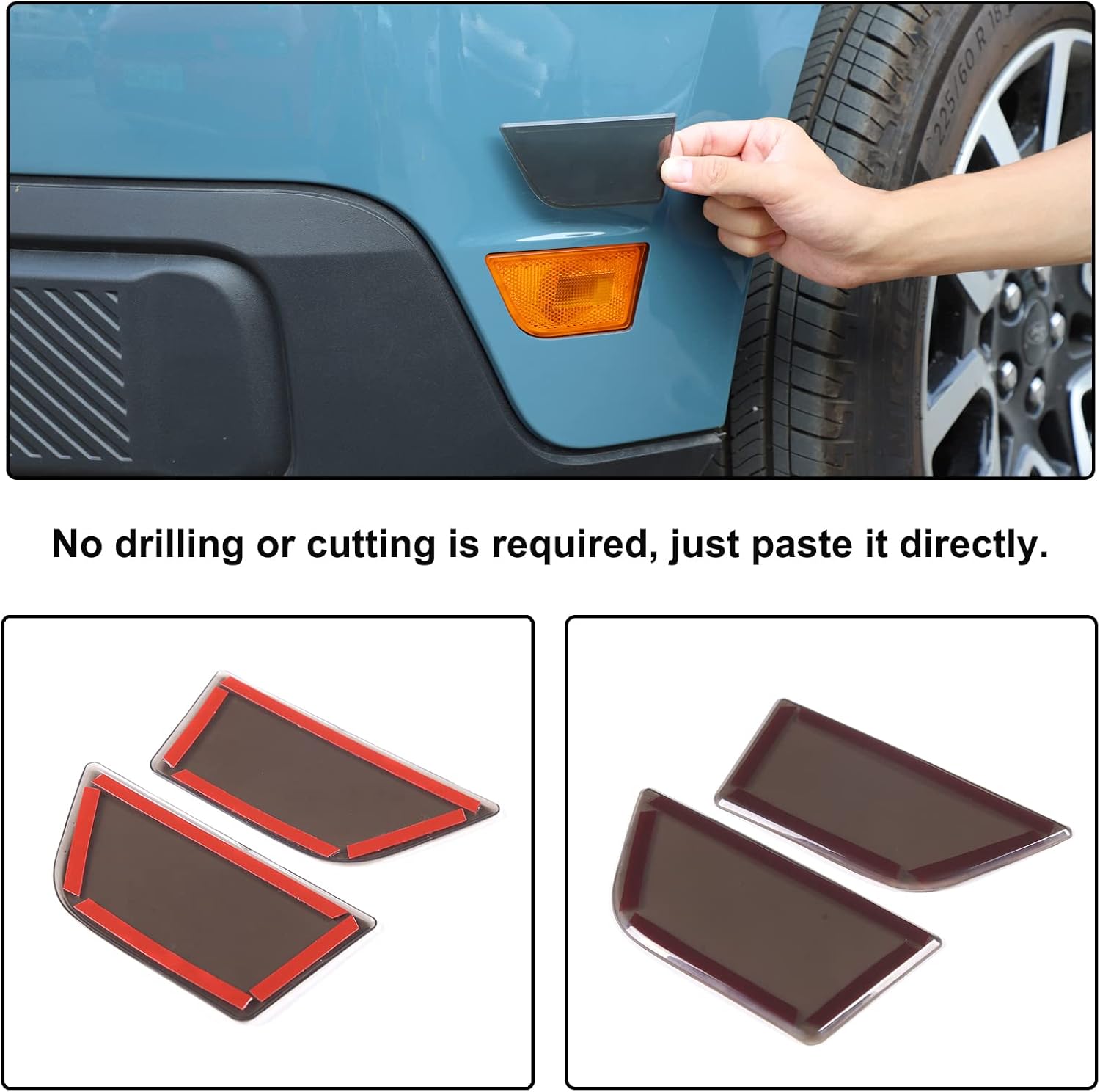 Aunginsy Front Bumper Side Marker Light Housing Cover Trim Compatible with Ford Maverick 2022-2025, Car Front Bumper Width Lamp Blackened Patch Turn Signal Parking Lights Covers Exterior Accessories