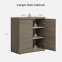 Vista 3 de SICOTAS Buffet Cabinet with Storage Accent Sideboard Modern Credenza with Doors & Shelves Fluted Media Console Mid Century Coffee Bar Table for