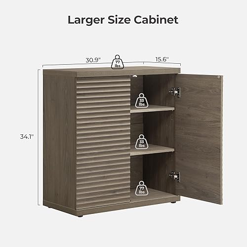 Vista 3 de SICOTAS Buffet Cabinet with Storage Accent Sideboard Modern Credenza with Doors & Shelves Fluted Media Console Mid Century Coffee Bar Table for