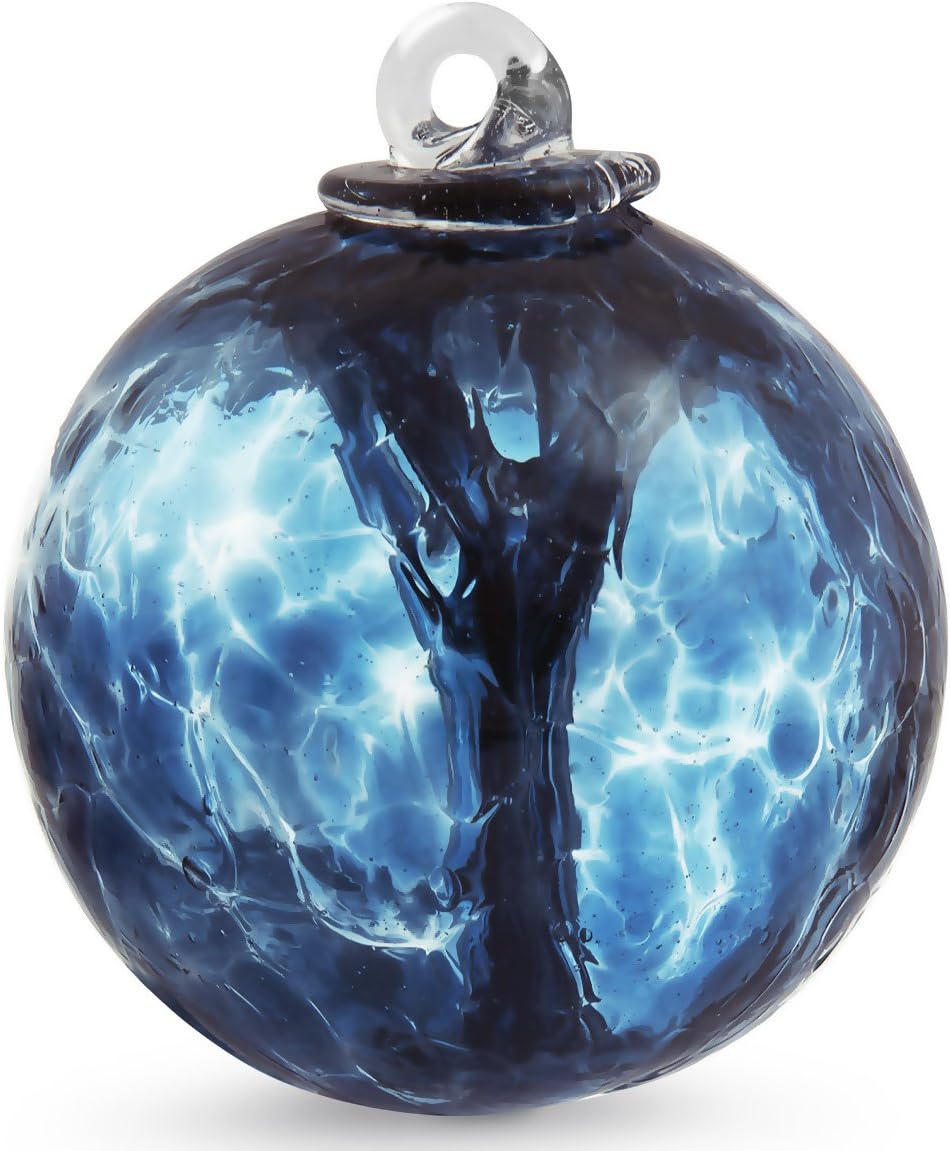 Witch Ball Hand Blown Glass (Steel Blue)