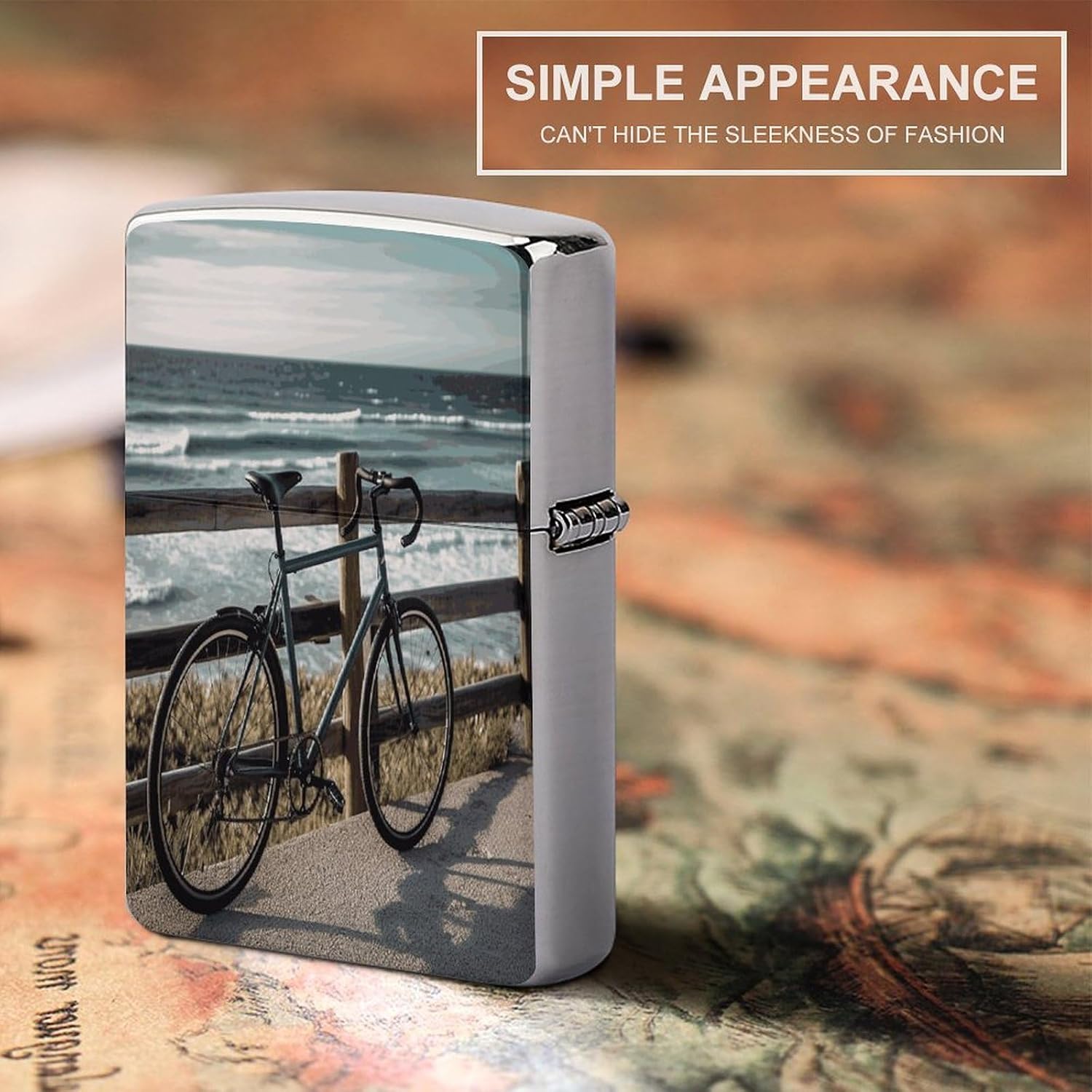 Bicycle Leaning on Fence Lighter Case Cover Lighter Shell