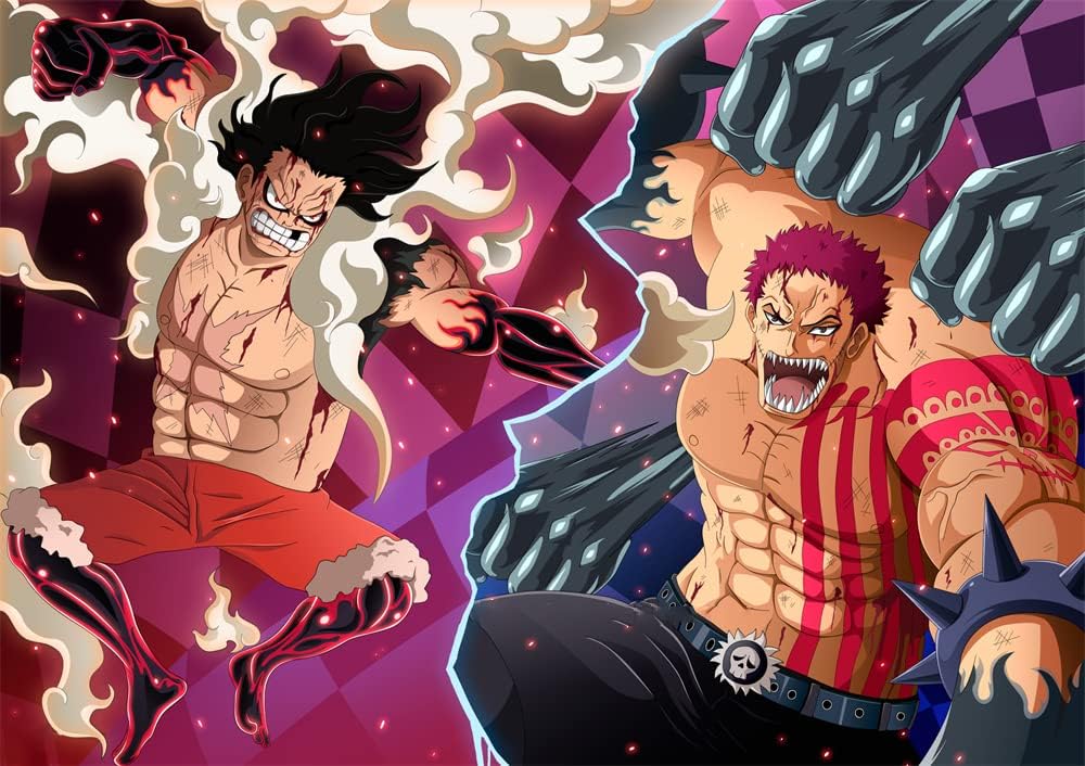 Cloterz 5dダイヤモンド絵画キットdiyモザイクナンバーアートキットワンピースルフィvsカタクリアニメ漫画ギフトアートクラフト初心者手作り家の壁の装飾大人と子供 73 Off
