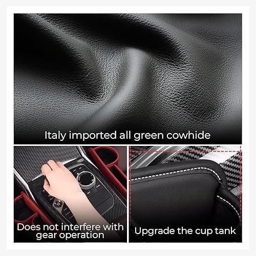 Miniatura 4 de Bolsa de cuero para portavasos de automóvil, caja de almacenamiento para automóvil mejorada 2025 con soporte para tazas, caja de almacenamiento