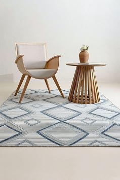 Sand Krem Mavi Katlanabilir Kolay Temizlenebilir Hal  65549a, 78 x 150