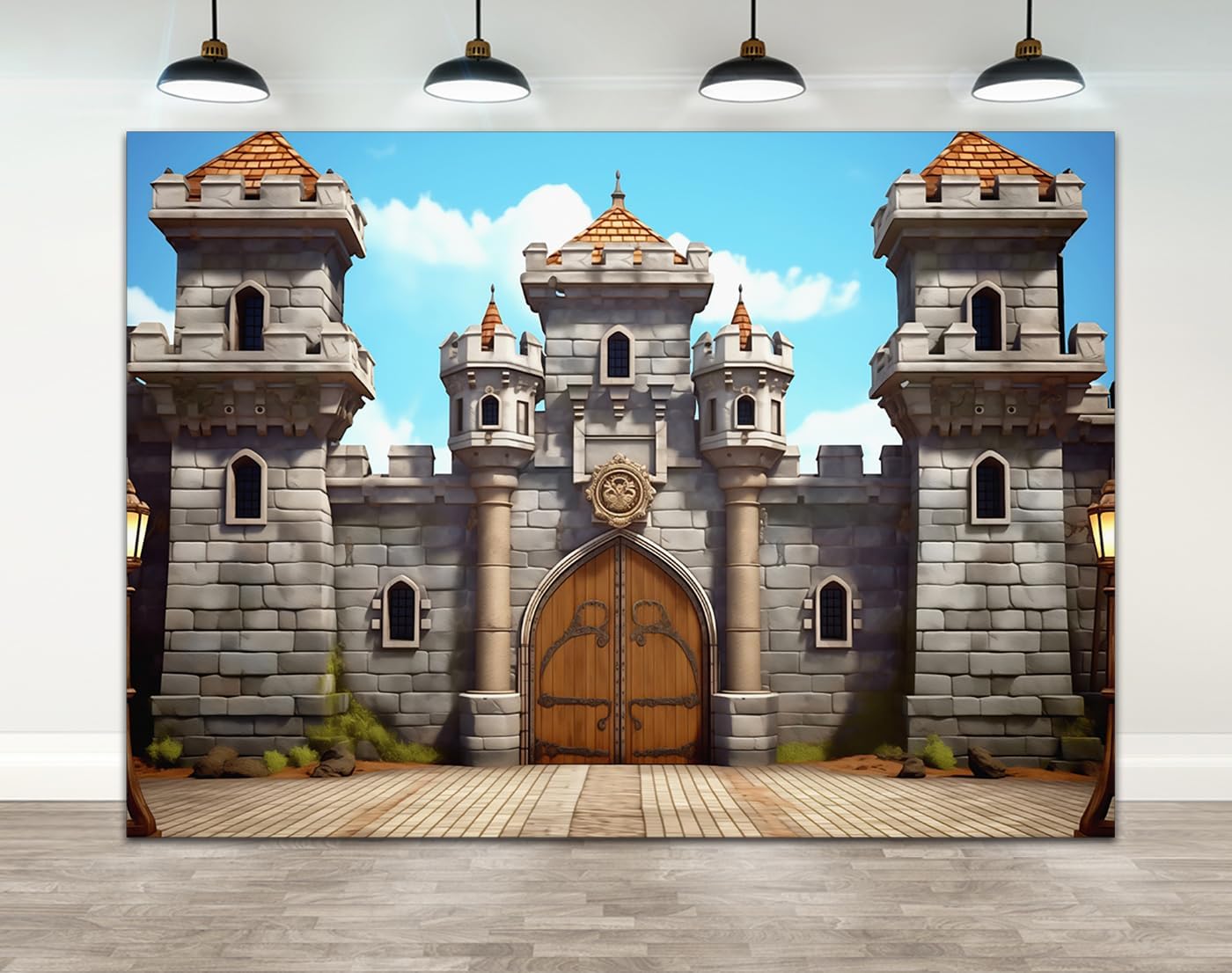 Ticuenicoa 7×5ft Medieval Party Decorations Medieval Castle Backdrop Knight Decorations Castle Wall Backdrop Keepers of The Kingdom VBS Decorations for Medieval Themed Party Supplies