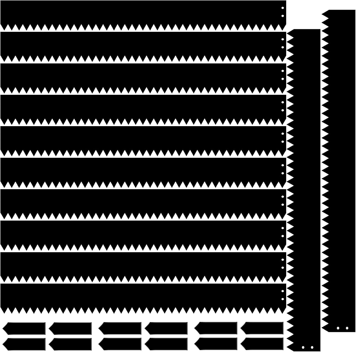 12 Pcs Metal Landscape Edging 3 x 40 Inch Garden Edging Border Decorative Lawn Edging Hammer in Metal Steel Landscape Edging for Outdoor Fence with Edging Strips (Black)