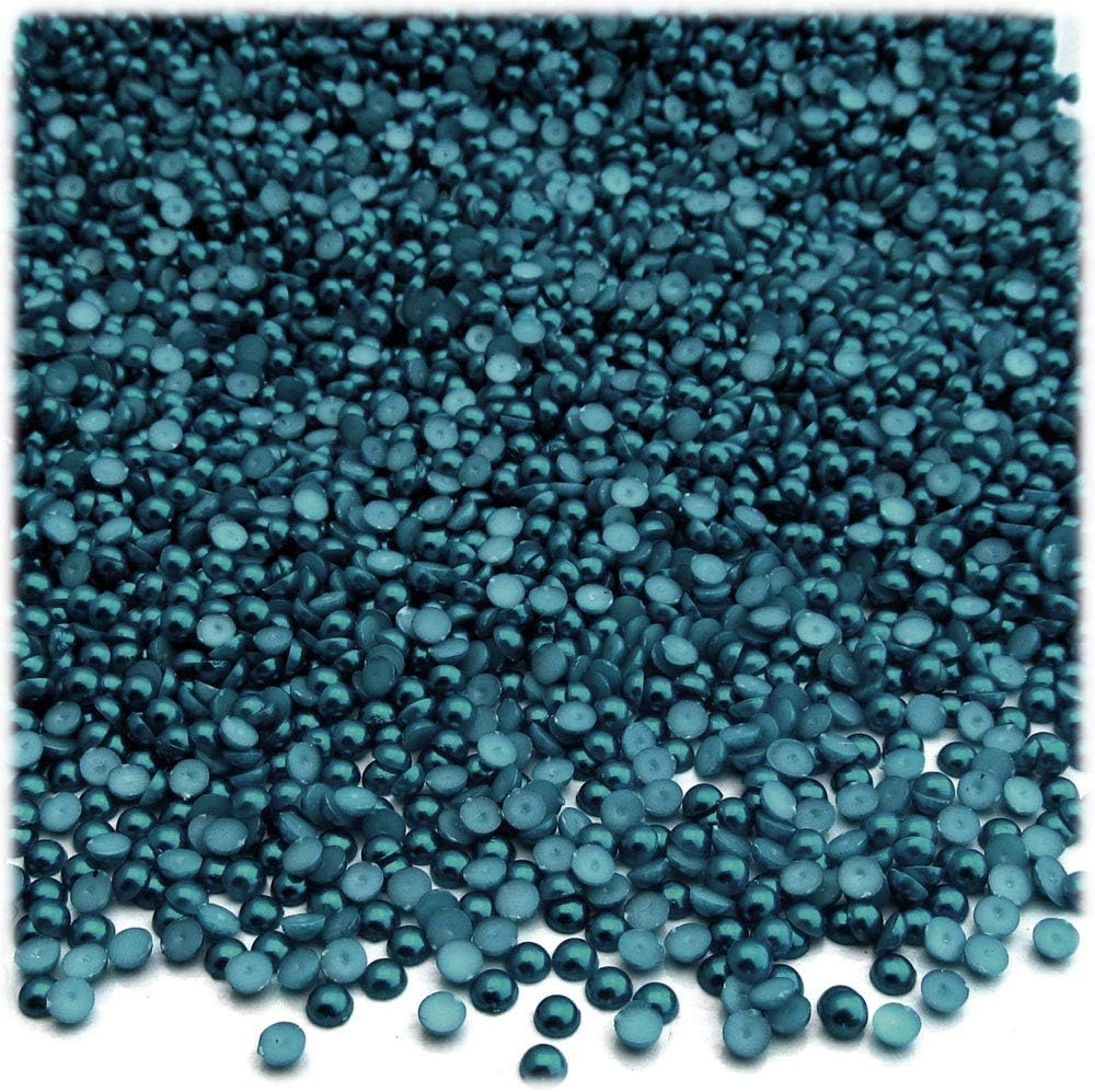 1,440pc Pearl Finish Half Dome Beads, Round, 3mm, Midnight Aquamarine Blue