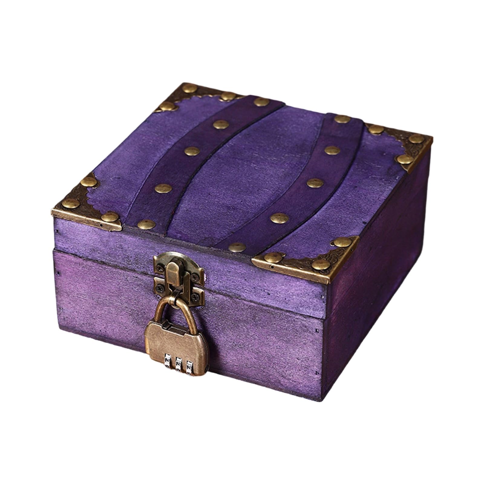 NVOQILIN European Wood Storage Box Featuring Clasp for Valuables and Decor Enhancement European Styles Wood Jewelry Box Including Metal Clasp