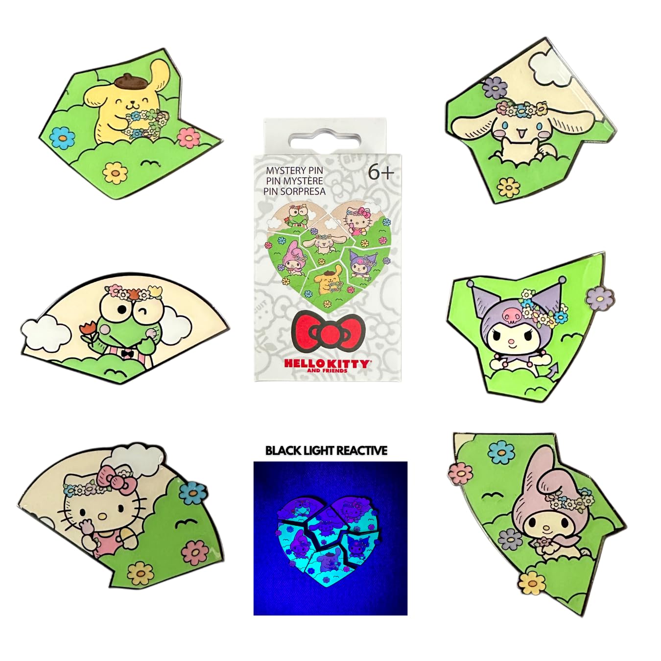 Loungefly Hello Kitty & Friends - Flower Crown - Enamel Pin - 1 Of 6 To Collect - Styles Vary - Hello Kitty - Blind Box - Enamel Pins - Cute Brooch for Collecting - For Backpacks & Bags