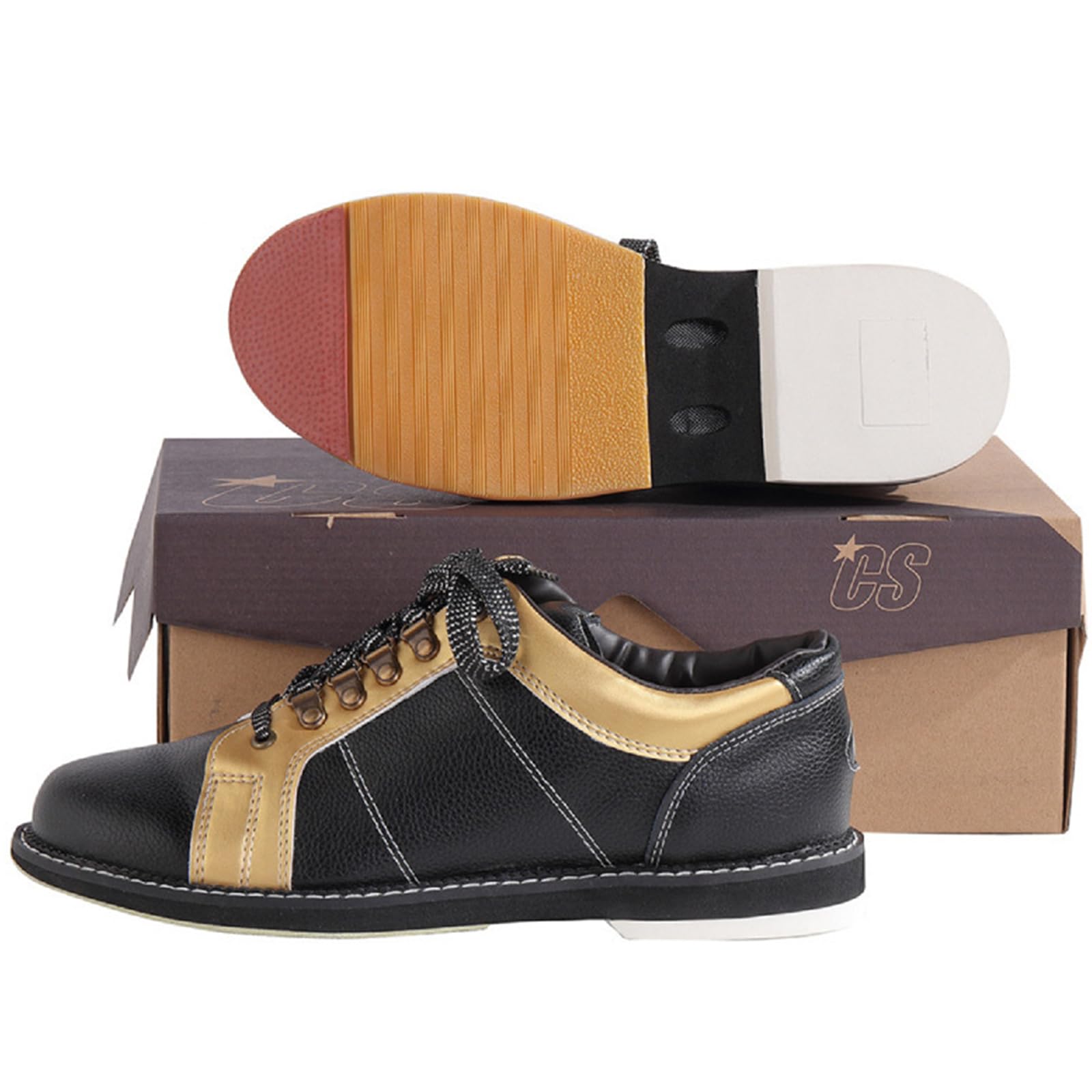 SDEQA Chaussures de Bowling pour Hommes et Femmes, Chaussures de Sport Professionnelles Confortables pour Le Bowling sur Gazon - Main Droite