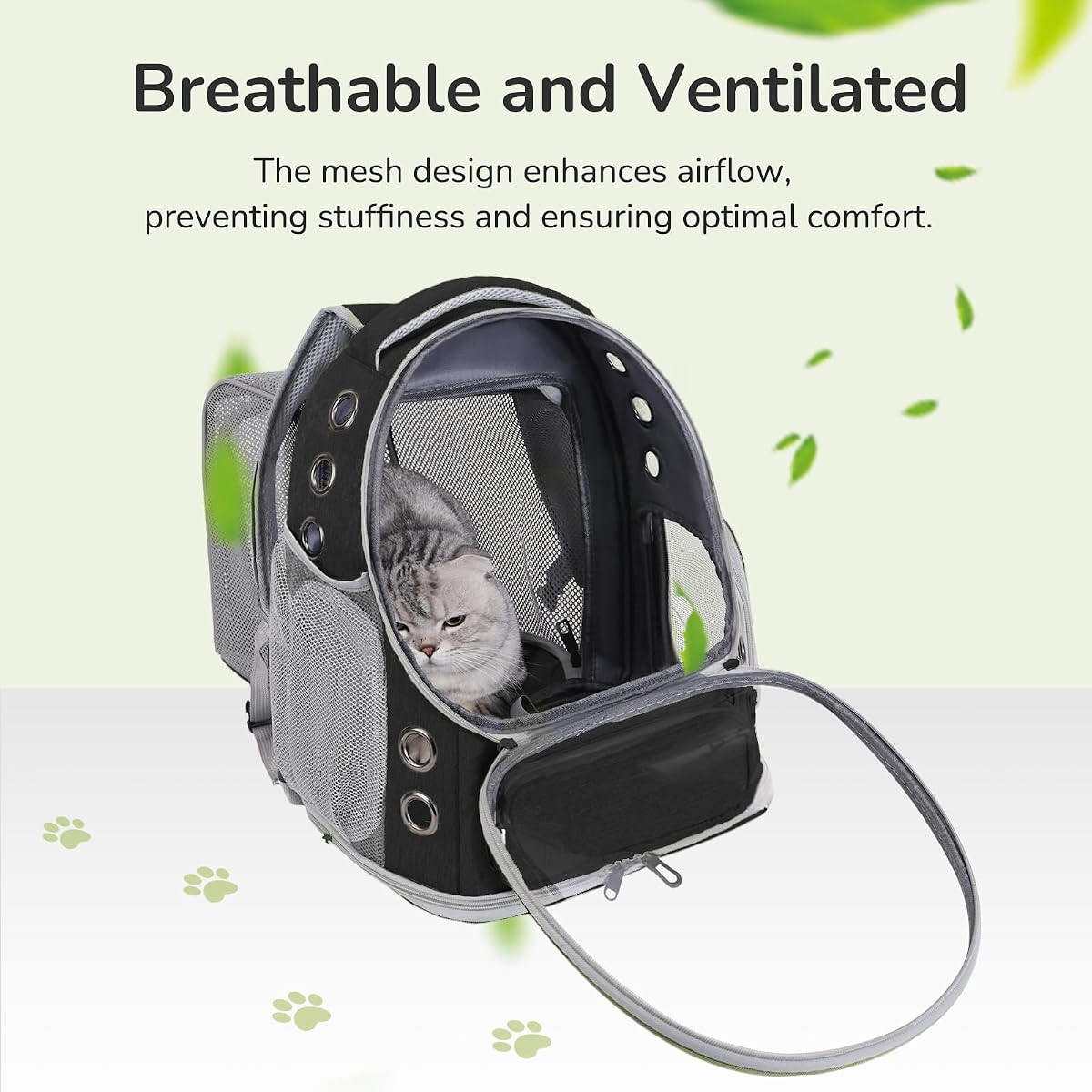 Texsens Innovative Traveler Bubble Backpack Pet Carriers for Cats and Dogs (Black) view 3