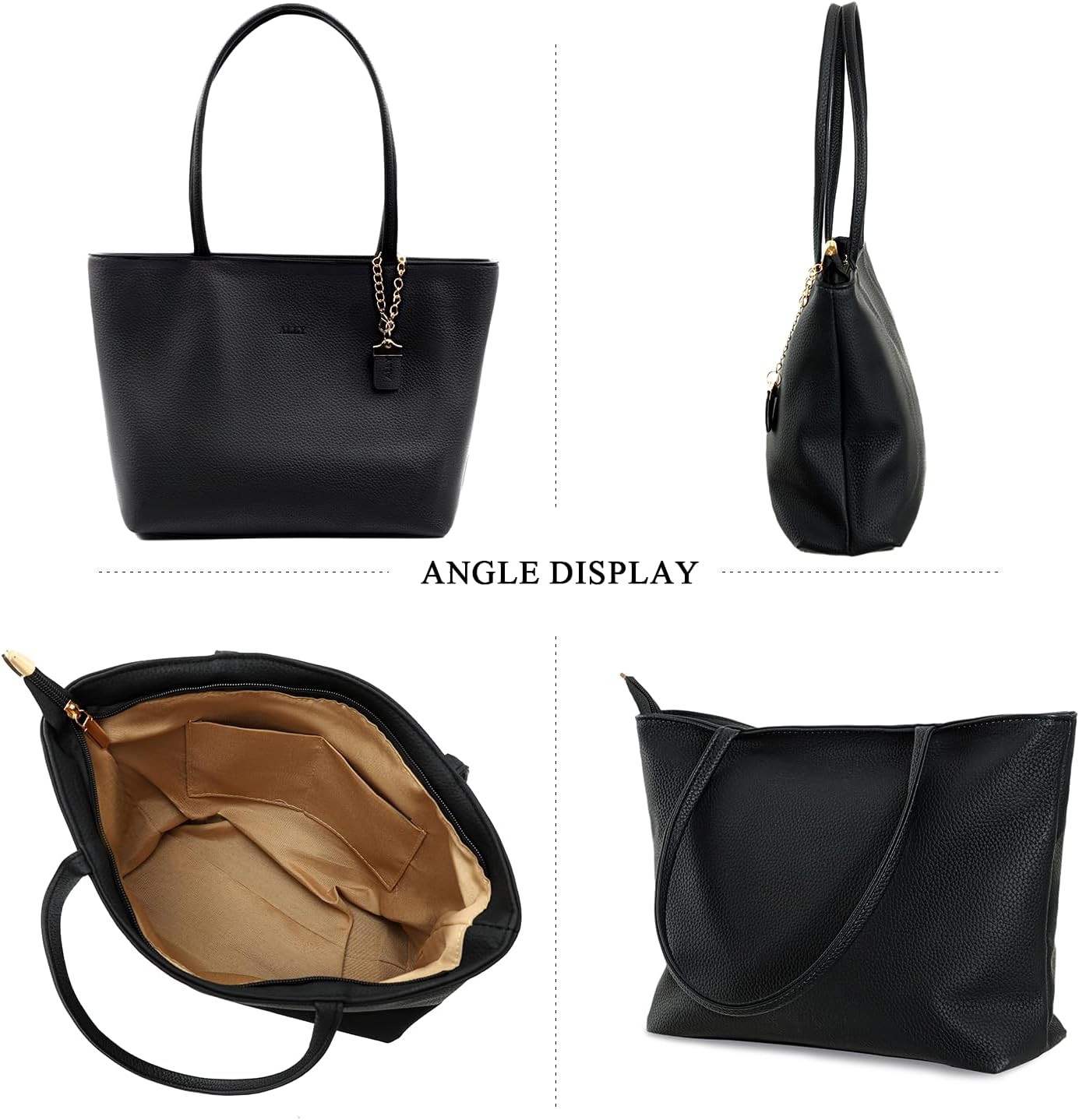 Ally Tote Bag for Women with Zipper Soft Leather Shoulder Bag Large Casual Hobo Handbags Work Daily Travel Dating College - Image 4