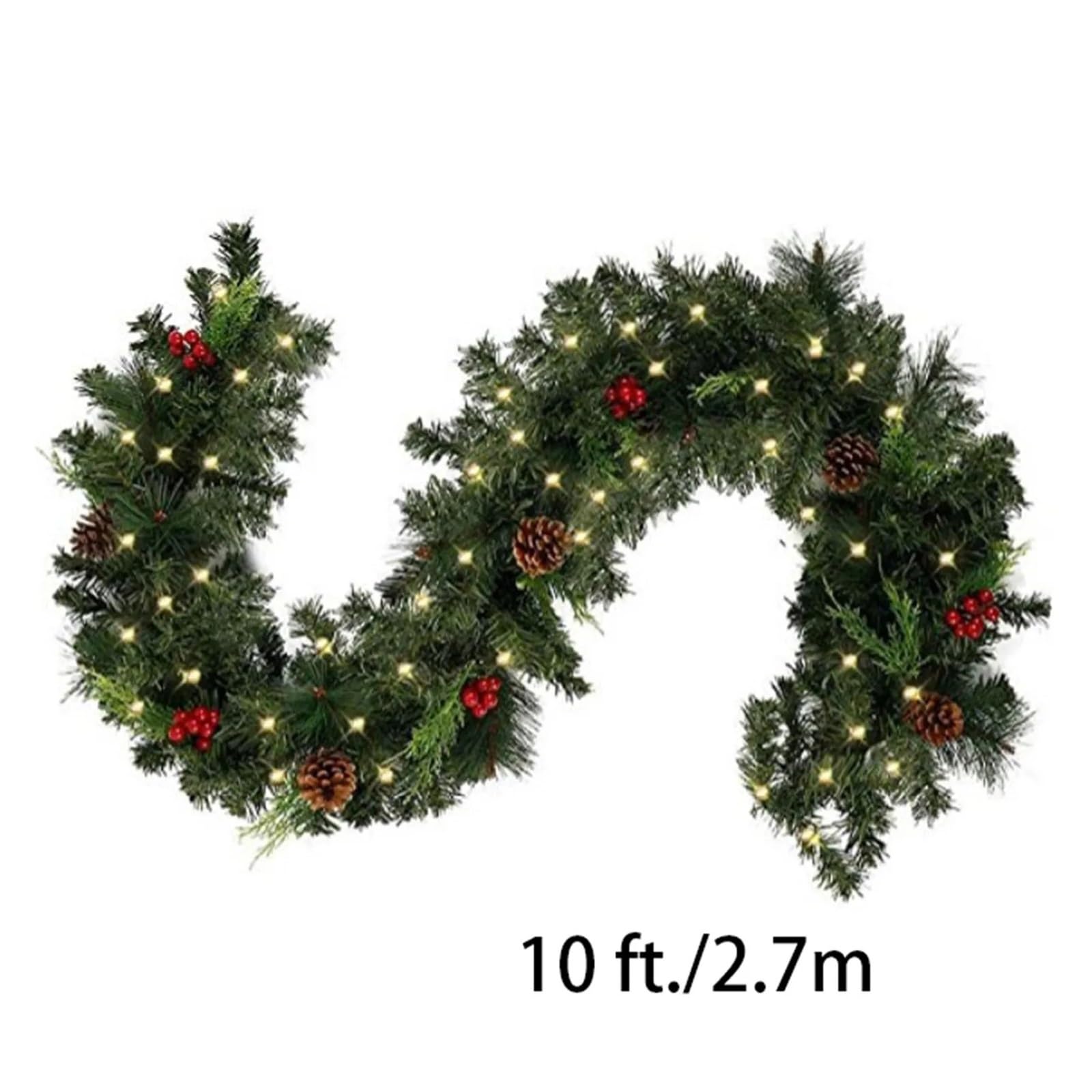 2.7M künstliche Weihnachtsgirlande grün Kiefer Rattan