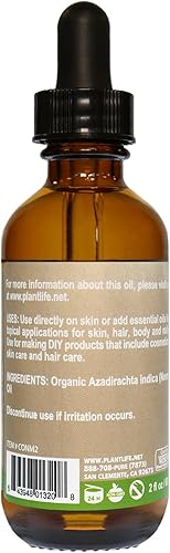 Miniatura 4 de Plantlife Aceite portador de Neem - Aceite portador prensado en frío, sin OMG y sin gluten, para la piel, el cabello y el cuidado personal, 2 onzas