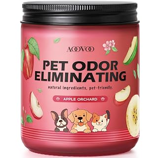 AOOVOO Pet Odor Eliminator Candle - Apple Orchard Odor Eliminating Candle, Highly Fragranced Air Freshing Scented Candles, Natural Soy Wax, 9 oz