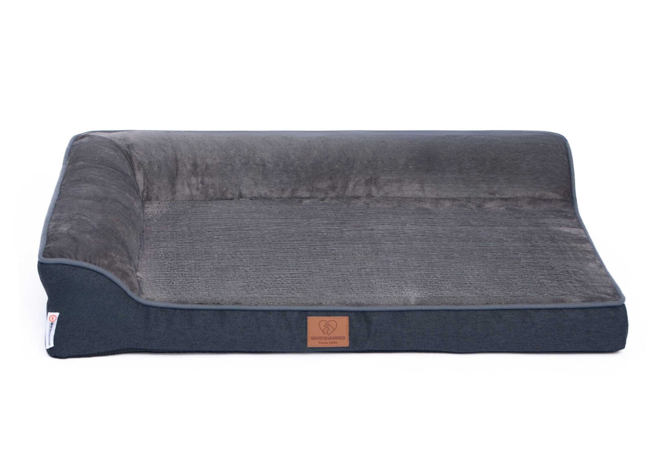 Cuccia ortopedica per cani di alta qualità con schiuma d'uovo per cani, lavabile, soffice, fodera rimovibile, lavabile, 71 x 60 x 16 cm, grigio scuro (M)