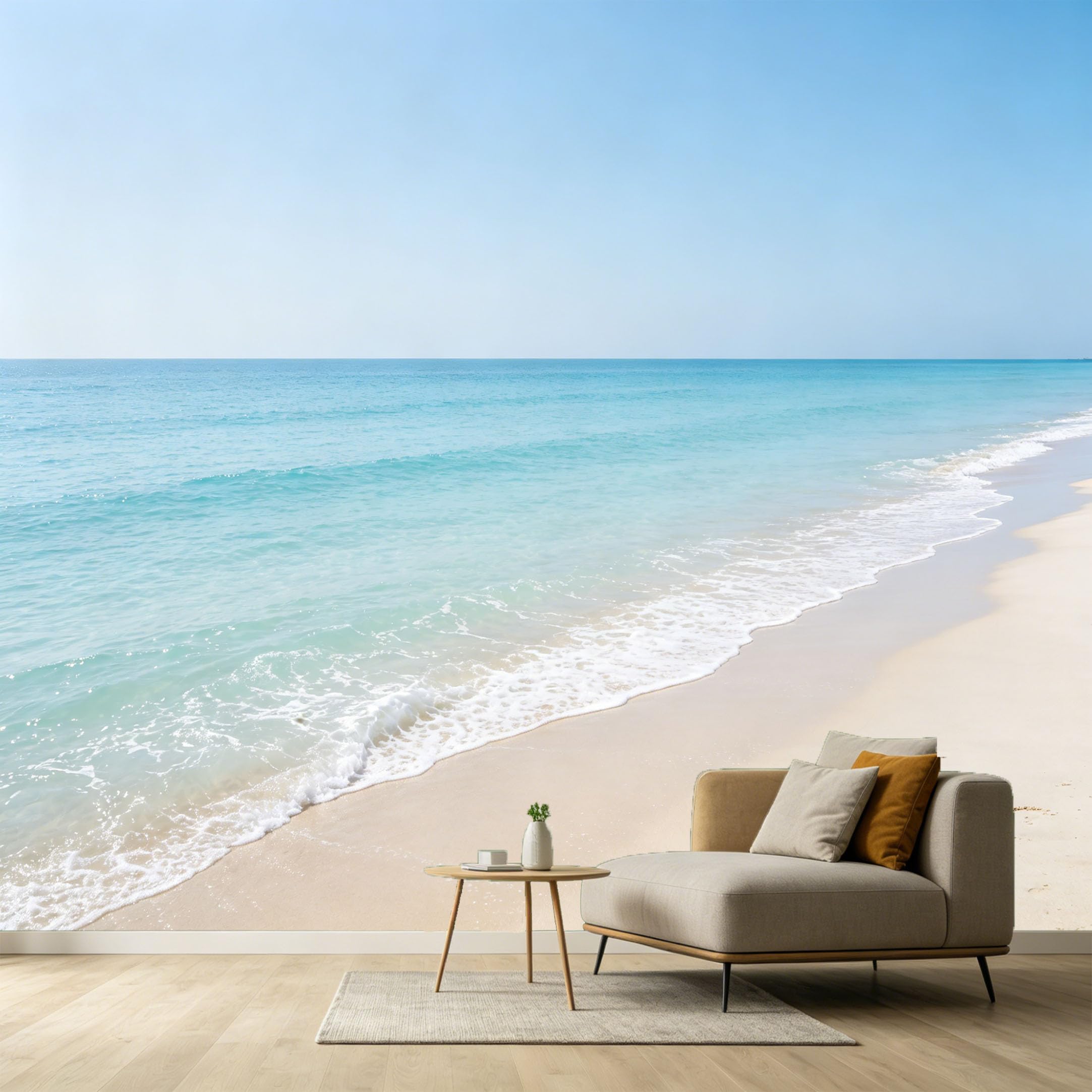Custom Size Wall Murals Coastal Ocean Marine Tropical Beach Blue Sea Sandscape SelfAdhesive Wall Fabric Removable Large Wallpaper for Photo Living Room