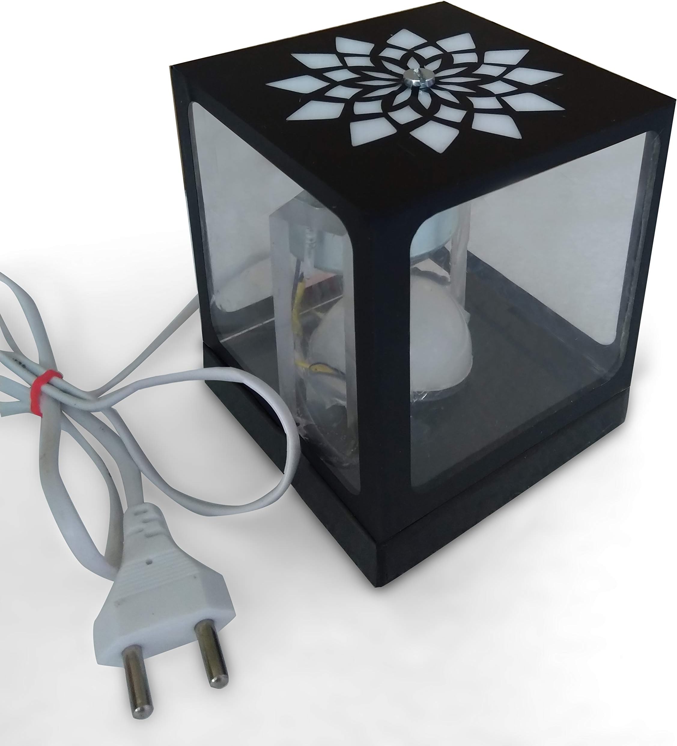 ZOCI VOCI Acrylic Anniversary Gift - Nostalgia Flora - Rotating LED Photo Lamp (Black - w/o Print)