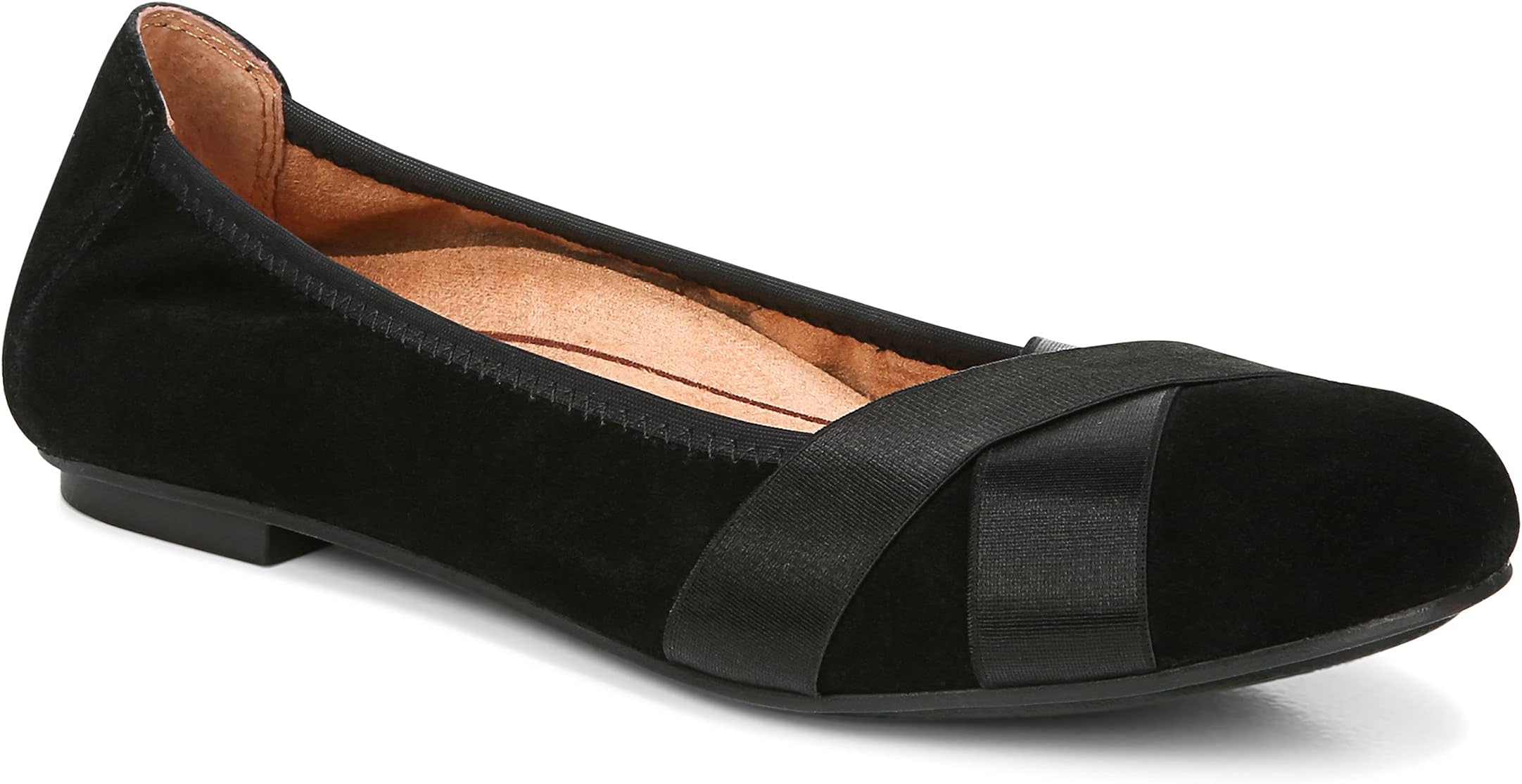 Women's Spark Maria Ballet Flat- Supportive Suede Walking Shoes That Include Three-Zone Comfort with Orthotic Insole Arch Support, Medium and Wide Fit
