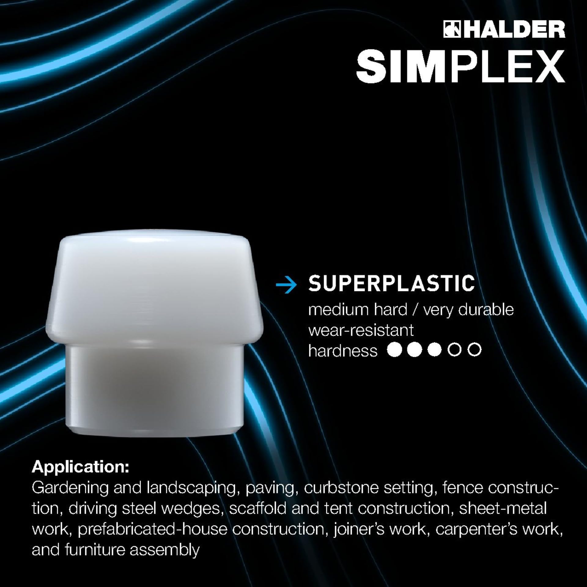 Simplex-Plusbox zestaw startowy, Simplex młotek ochronny D80, kompozycja gumowa/superplastik, z obudową z żeliwa ciągliwego oraz wkładka udarowa, kompozycja gumowa z nóżką i nożem | 3027s028