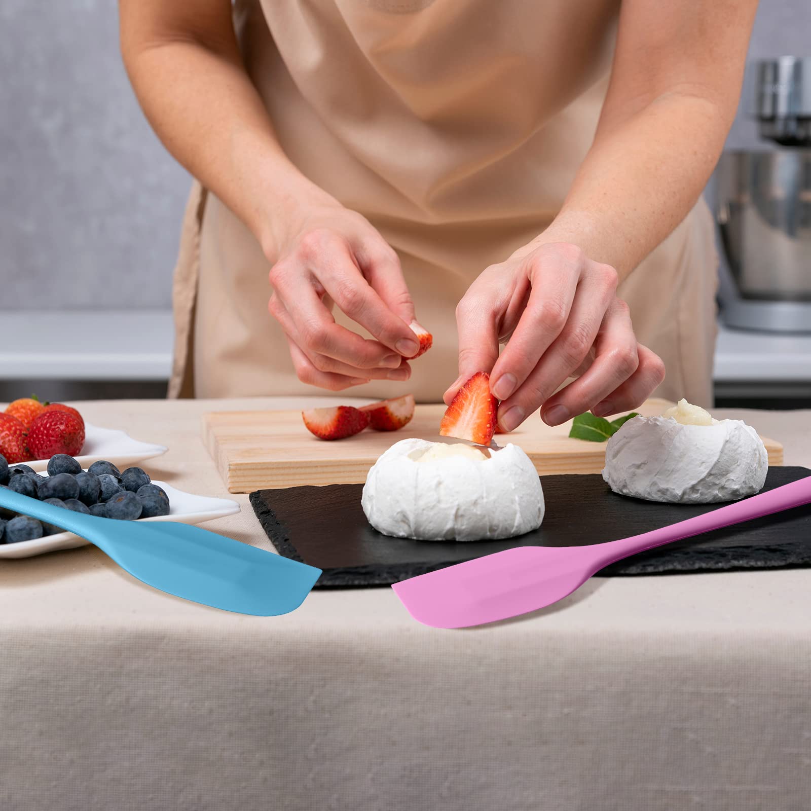 Silikon-Spatel, 27,9 cm, große Gummi-Spatel, hitzebeständig, antihaftbeschichtet, flexible Schaber, Backen, Mischwerkzeug, Kochgeschirr, spülmaschinenfest, 6 Farben (30 Stück)