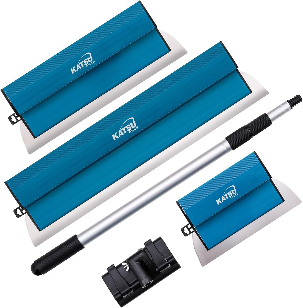 KATSU Tools Flächenspachtel-Set für Trockenbau, 25 + 40 + 60 cm Edelstahlklingen, Spachtelspachtel, Brett, Wand- und Deckenputz, Glättwerkzeuge