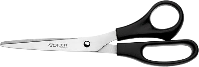Westcott E-31181 00 Stainless Steel Office Scissors, Black, 21 cm