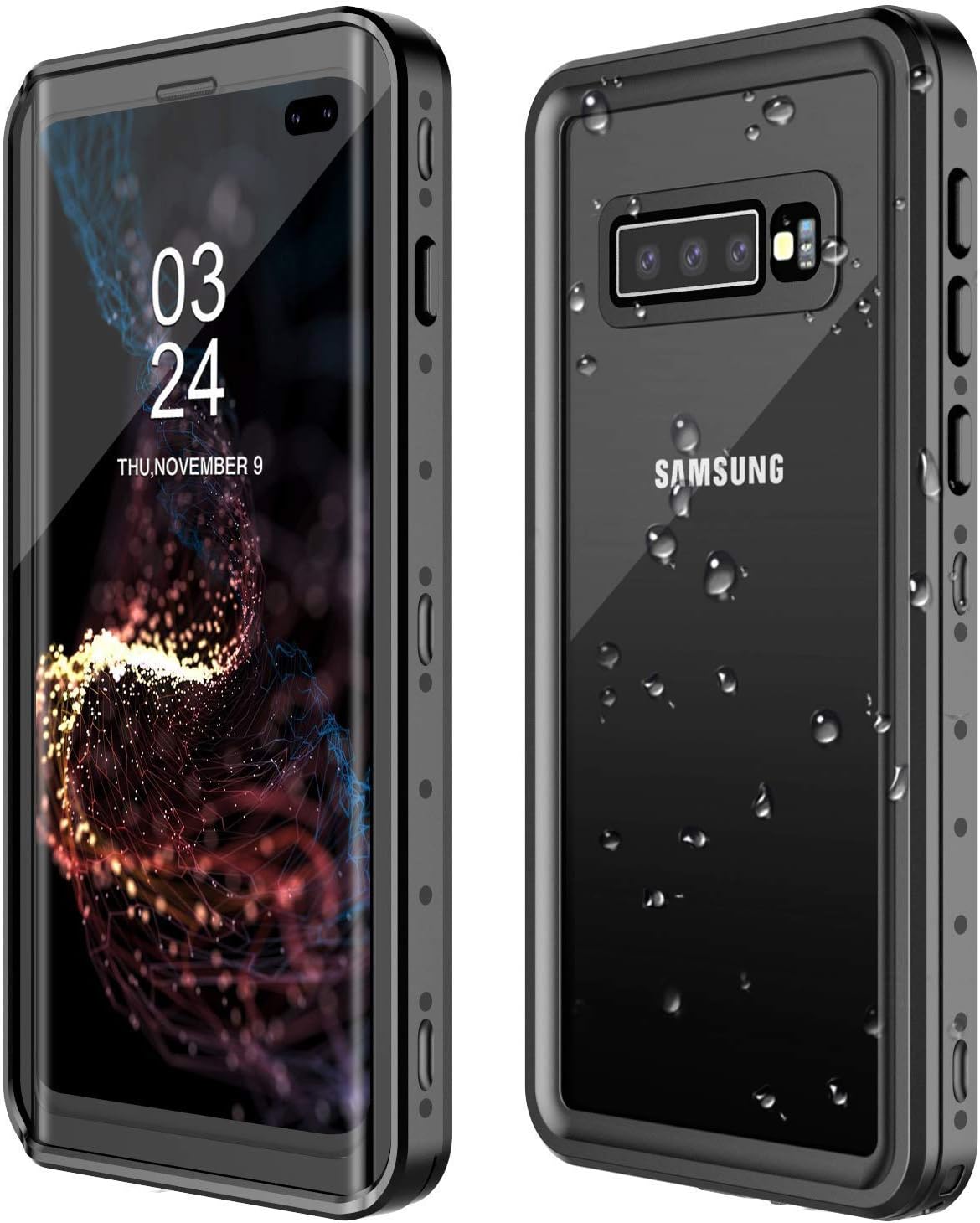 GOLDJU Samsung Galaxy S10 Plus Waterproof Case,S10 Plus Case Built in Screen Protector 360° Full Body Protective Shockproof Dirtproof Sandproof IP68 Underwater Waterproof Case for Samsung S10 Plus 6.4
